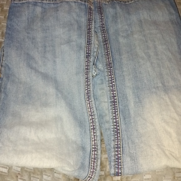 EUC Vintage 34w Motor Oil Wide Leg 90's Baggy Jeans - Picture 10 of 15